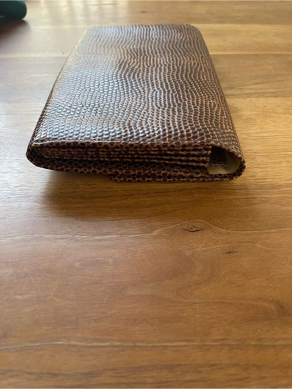 Smythson of the Bond Street snake Textured Leather Envelope travel Clutch wallet - Picture 15 of 16